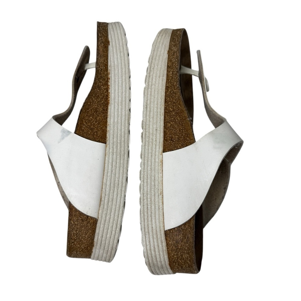 Birkenstock Papillio Gizeh Platform White Sandals Size 40 9 9.5 Women’s Thong - Picture 7 of 12